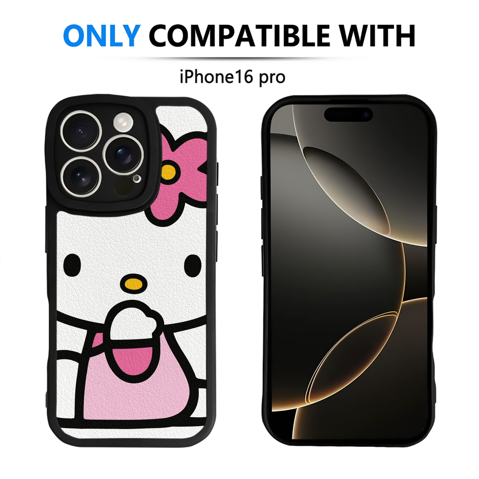 （画像用） Hello Kitty ハローキティ 【iPhone 16シリーズ対応】シリコンスマホケース（レザー調） 材質：シリコン